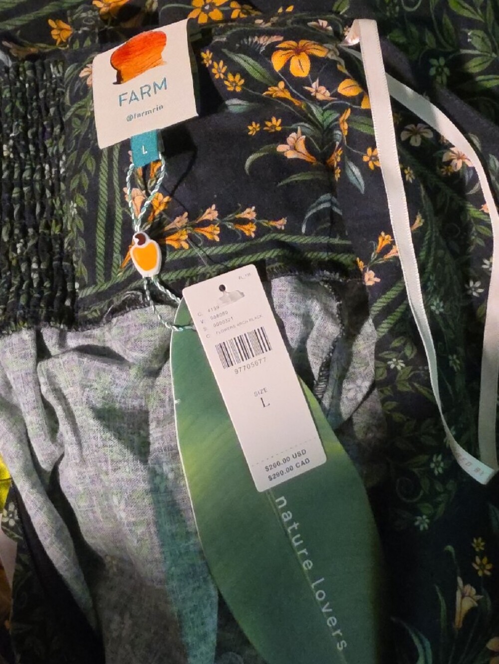 FARM Rio Flowers Arch Black Sleeveless Maxi Dress NWT Size L - Picture 2 of 6